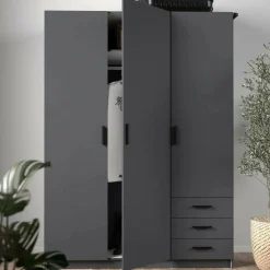 Guardaroba con appendiabiti grigio 147x200h cm - Simeon