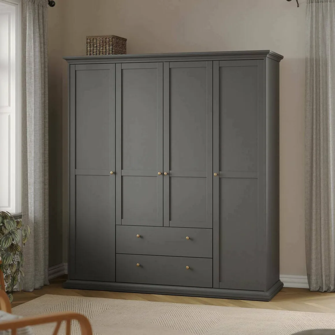 Guardaroba con appendiabiti grigio 181x200h cm - Amarena