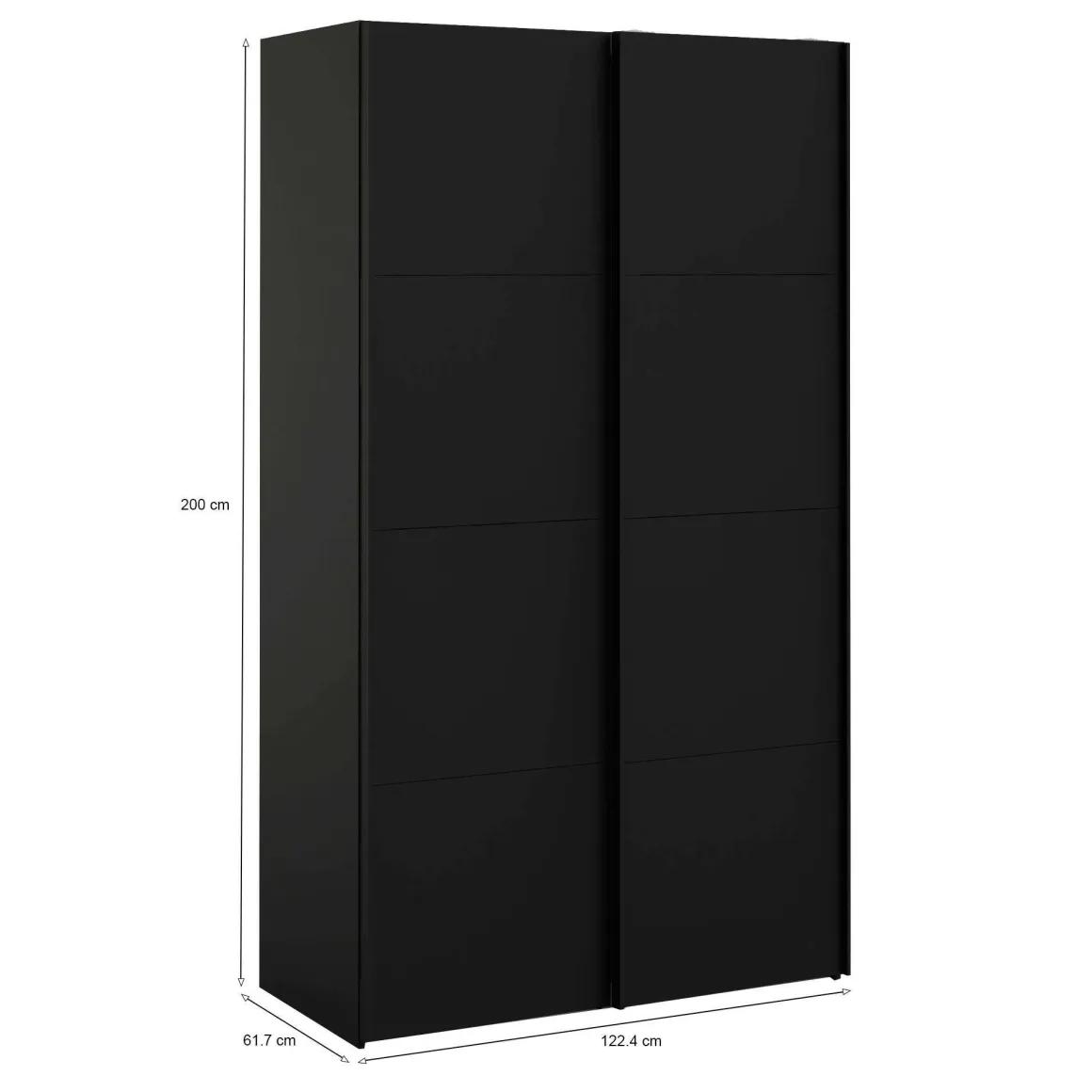 Guardaroba 2 Ante > Dmora Guardaroba con appendiabiti 150x218h cm - Alfano Nero