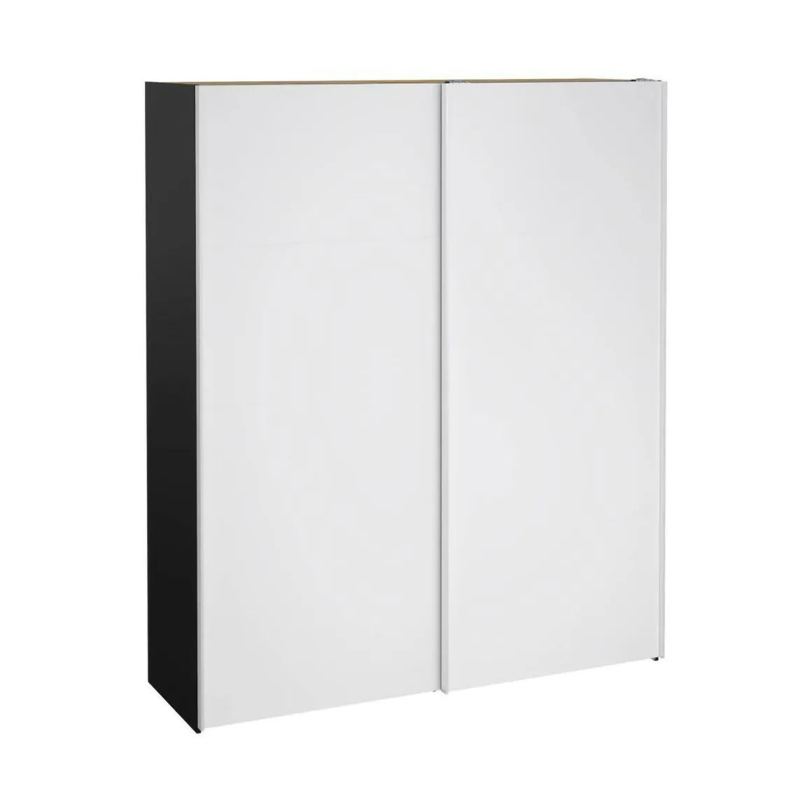 Guardaroba 2 Ante > Dmora Guardaroba con appendiabiti nero e rovere 121x200h cm - Kammuri Marrone, Nero Rovere