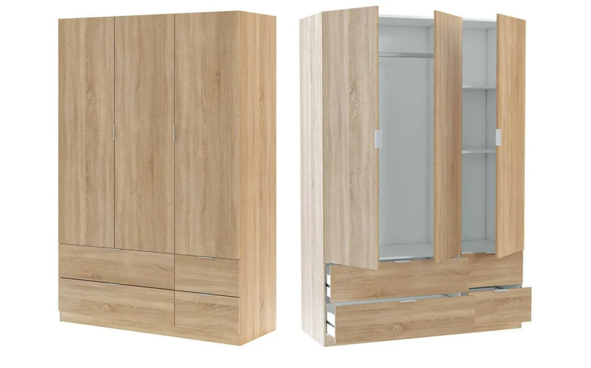 Guardaroba con appendiabiti rovere 135x200h cm - Ababala