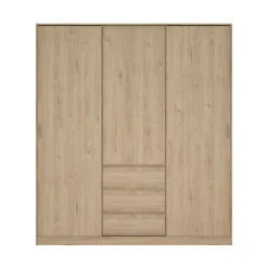 Guardaroba 3 Ante > Dmora Guardaroba con appendiabiti rovere 177x200h cm - Mathieu Marrone Rovere