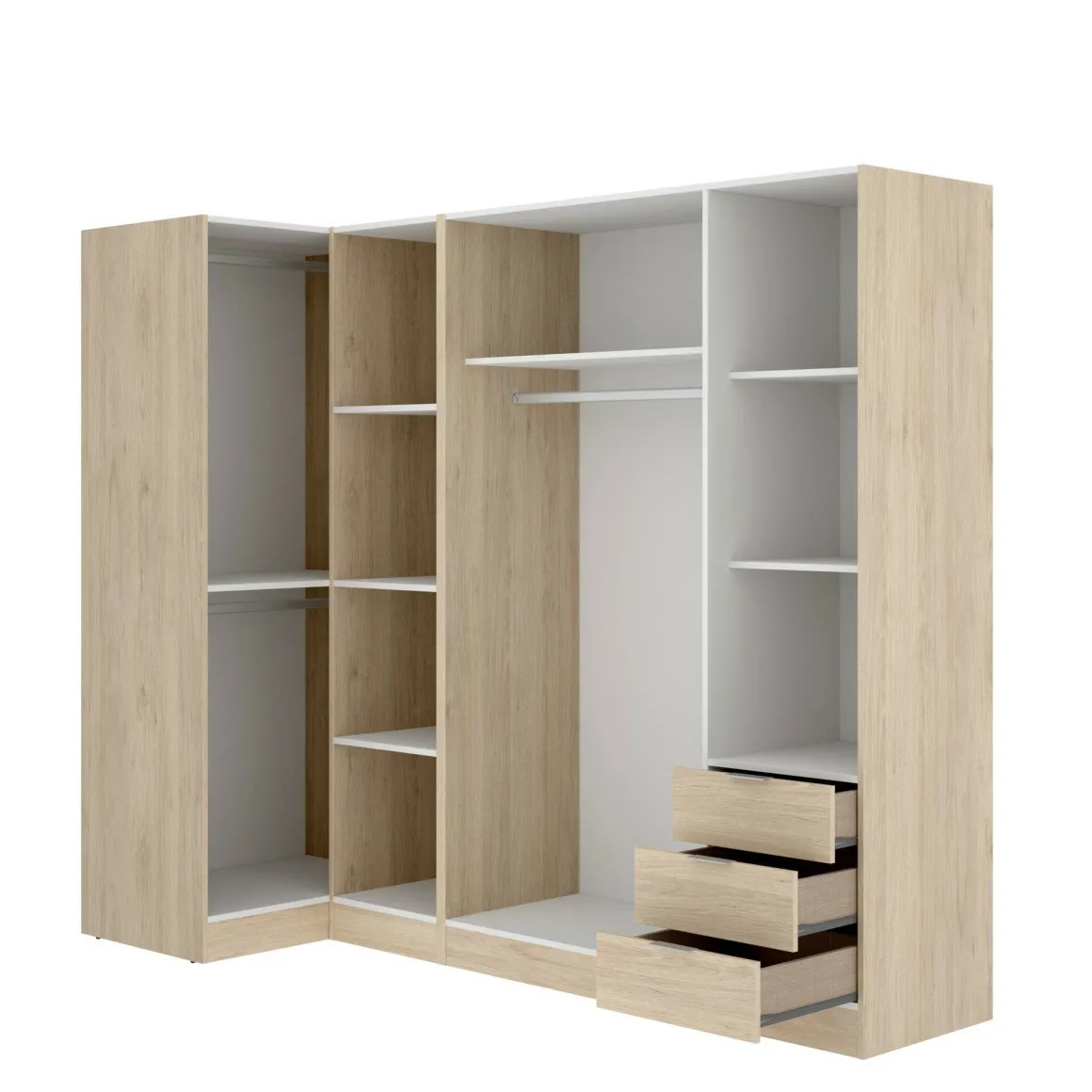 Guardaroba con appendiabiti rovere 213x184h cm - Atena
