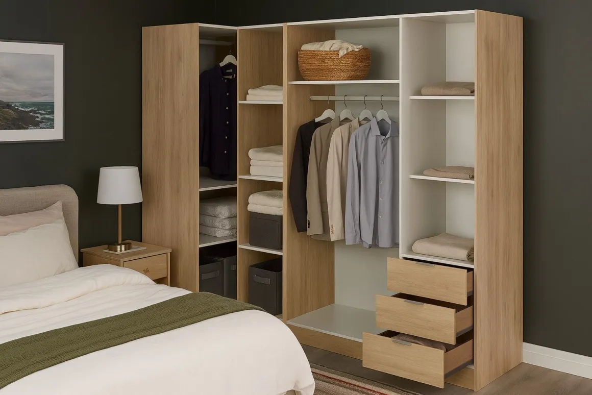 Guardaroba con appendiabiti rovere 213x184h cm - Atena