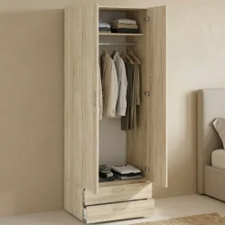 Guardaroba con appendiabiti rovere 74x214h cm - Buriasco