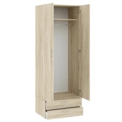 Guardaroba 2 Ante|Camera Da Letto > Dmora Guardaroba con appendiabiti rovere 82x180h cm - Avik Marrone Rovere