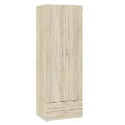 Guardaroba 2 Ante|Camera Da Letto > Dmora Guardaroba con appendiabiti rovere 82x180h cm - Avik Marrone Rovere