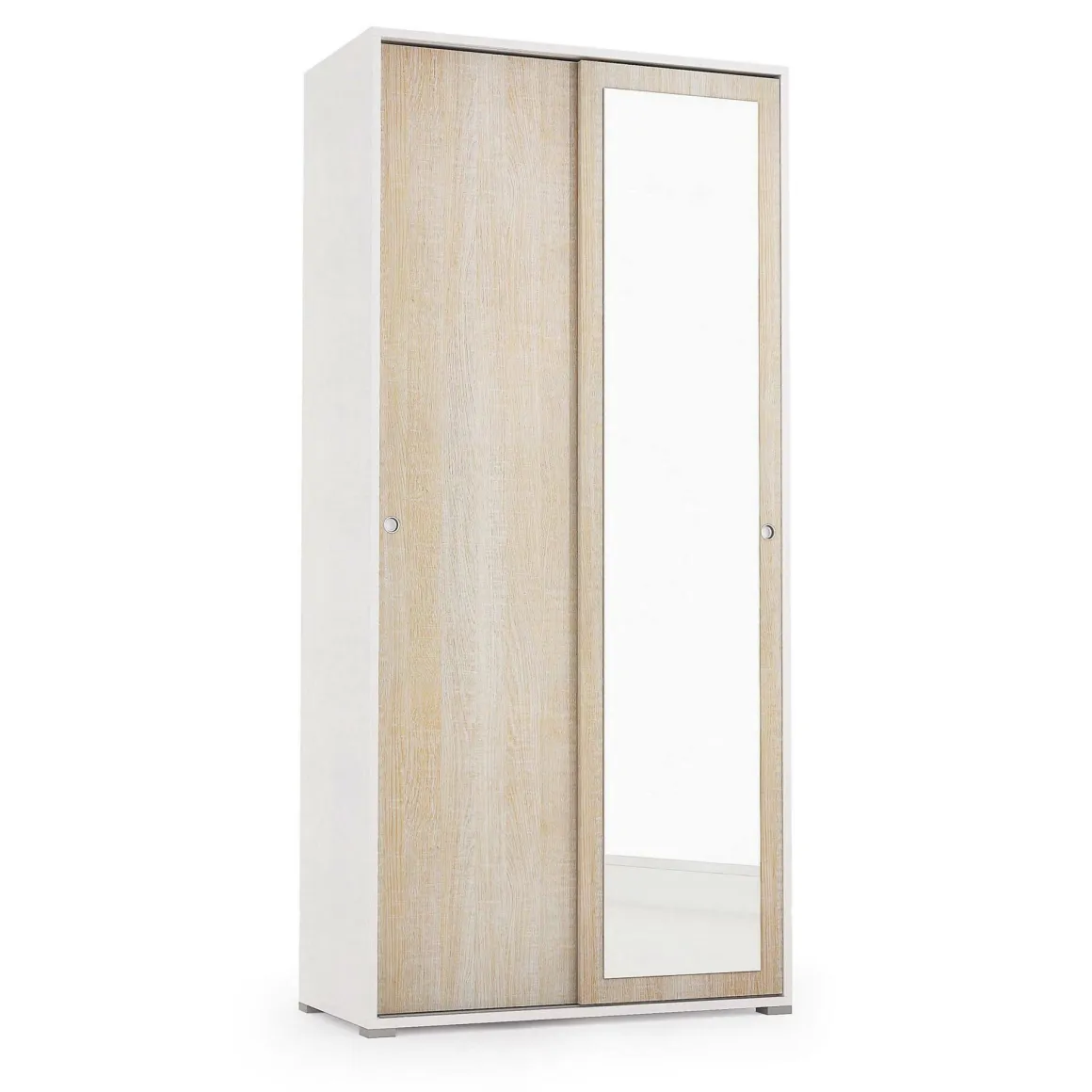 Cabine Armadio|Altri Guardaroba > Dmora Guardaroba con appendiabiti rovere e bianco opaco 167x191h cm - Serpentina Bianco Opaco, Marrone Rovere