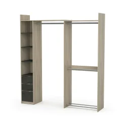 Altri Guardaroba > Dmora Guardaroba con cassetti rovere 199x218h cm - Battuda Marrone Rovere