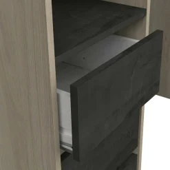 Altri Guardaroba > Dmora Guardaroba con cassetti rovere 199x218h cm - Battuda Marrone Rovere