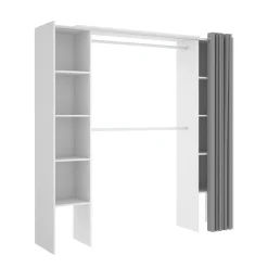 Guardaroba 2 Ante|Camera Da Letto > Dmora Guardaroba con ripiani regolabili bianco e rovere nodi 120x200h cm - Adrenalin Marrone, Bianco Rovere Nodi