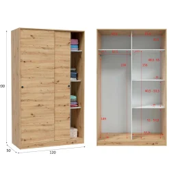 Guardaroba con ripiani regolabili legno 120x200h cm - Adrenalin