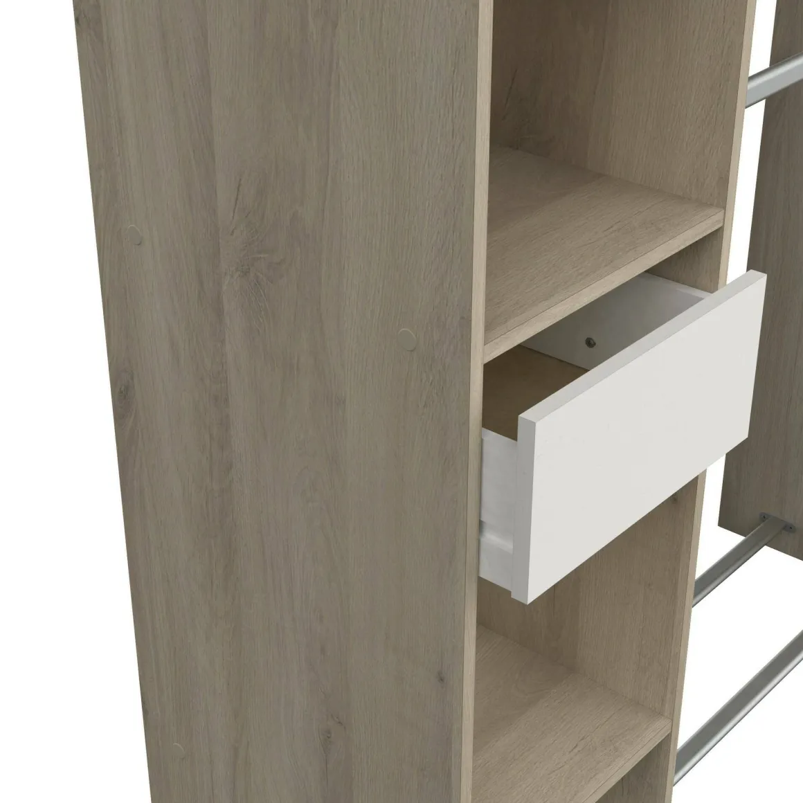 Guardaroba 2 Ante > Dmora Guardaroba con ripiani regolabili rovere e bianco opaco 79x165h cm - Ockhi Bianco Opaco, Marrone Rovere