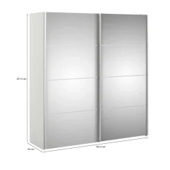 Guardaroba con specchio bianco 182x201h cm - Bema
