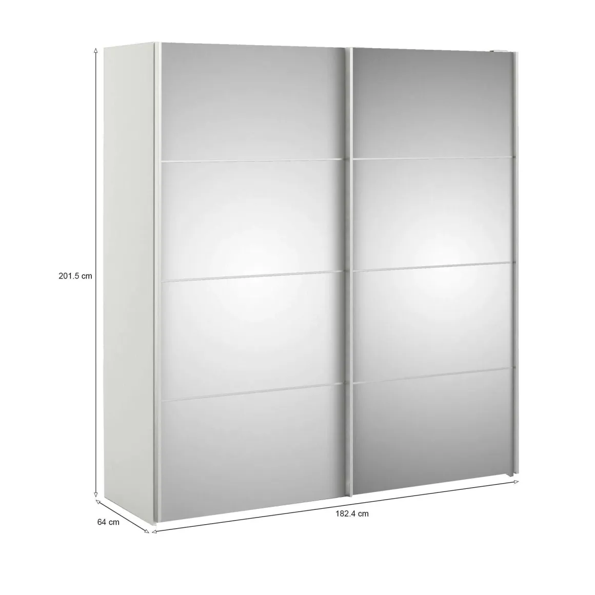 Guardaroba con specchio bianco 182x201h cm - Bema
