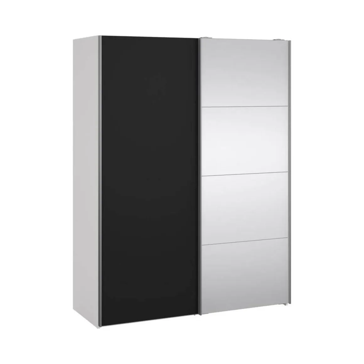 Guardaroba 2 Ante > Dmora Guardaroba con specchio bianco e nero 182x220h cm - Taxus Nero, Bianco