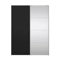 Guardaroba 2 Ante > Dmora Guardaroba con specchio bianco e nero 182x220h cm - Taxus Nero, Bianco