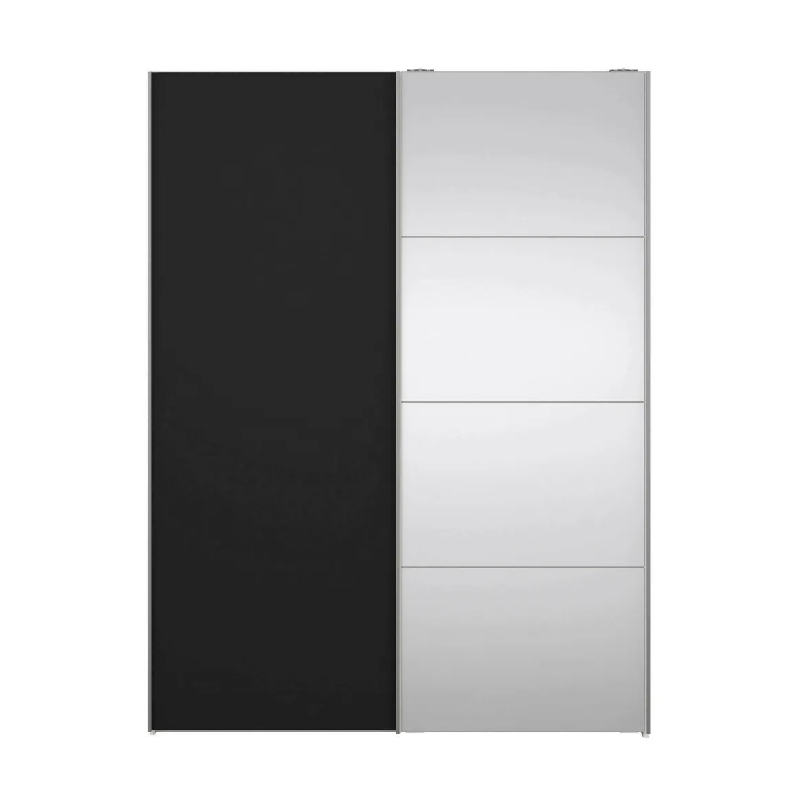 Guardaroba 2 Ante > Dmora Guardaroba con specchio bianco e nero 182x220h cm - Taxus Nero, Bianco