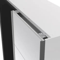 Guardaroba 2 Ante > Dmora Guardaroba con specchio bianco e nero 182x220h cm - Taxus Nero, Bianco