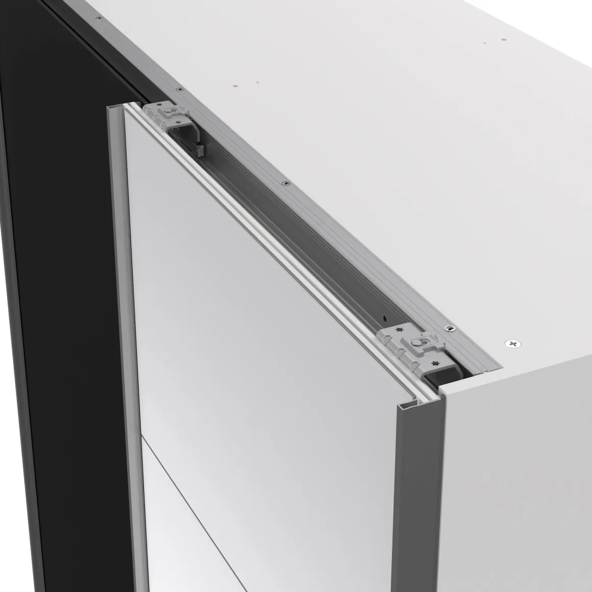 Guardaroba 2 Ante > Dmora Guardaroba con specchio bianco e nero 182x220h cm - Taxus Nero, Bianco