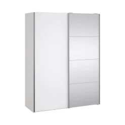 Guardaroba con specchio bianco lucido 150x200h cm - Seraphine