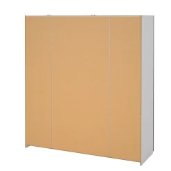 Guardaroba 3 Ante > Dmora Guardaroba con specchio quercia e bianco lucido 181x200h cm - Astrolabio Bianco Lucido, Marrone Quercia