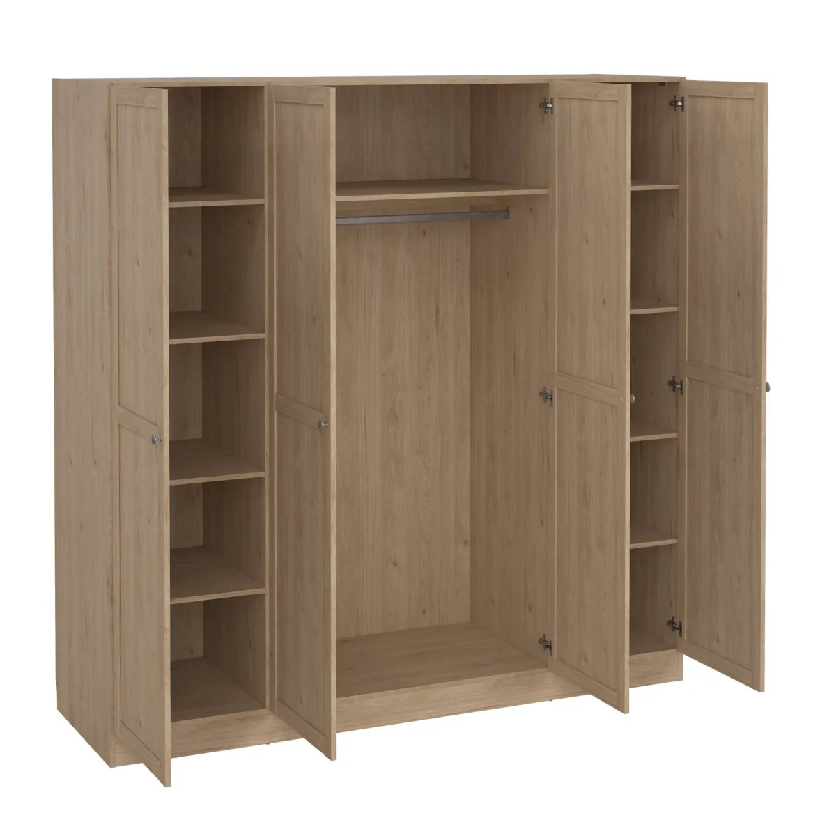 Altri Guardaroba > Dmora Guardaroba grande 4 ante rovere 195x200h cm - Presidenti Marrone Rovere