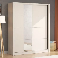 Altri Guardaroba > Dmora Guardaroba Grande 6 Ripiani Appendiabiti 224.5x210.5h cm, 9 Vani - Orsogna Bianco Crema