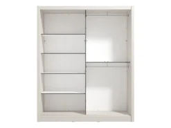 Guardaroba Grande Bianco Crema 5 Ripiani Appendiabiti 180x215.5h cm, 2 Ante - Manfredi