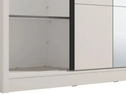Guardaroba Grande Bianco Crema 5 Ripiani Appendiabiti 180x215.5h cm, 2 Ante - Manfredi