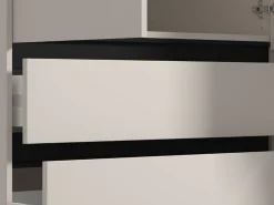 Altri Guardaroba > Dmora Guardaroba Grande Bianco Crema Nero 4 Ripiani un Cassetto 182.5x210.5h cm, Appendiabiti - Rifreddo Nero, Bianco Crema