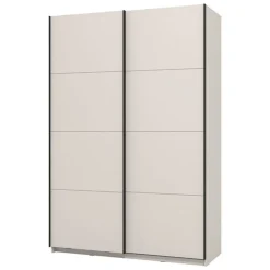 Altri Guardaroba > Dmora Guardaroba Grande Bianco Crema Nero Appendiabiti 2 Ripiani 145.5x217.5h cm, Apertura Scorrevole - Vialone Nero, Bianco Crema