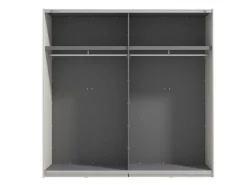 Altri Guardaroba > Dmora Guardaroba Grande Bianco Crema Nero Appendiabiti 2 Ripiani 220x217.5h cm, Apertura Scorrevole - Spartano Nero, Bianco Crema