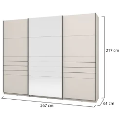 Altri Guardaroba > Dmora Guardaroba Grande Bianco Crema Nero Appendiabiti 4 Ripiani 155x208h cm, 6 Vani - Ifrane Nero, Bianco Crema
