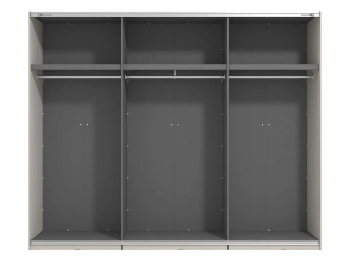 Altri Guardaroba > Dmora Guardaroba Grande Bianco Crema Nero Appendiabiti 4 Ripiani 155x208h cm, 6 Vani - Ifrane Nero, Bianco Crema