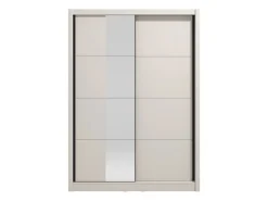 Altri Guardaroba > Dmora Guardaroba Grande Bianco Crema Trasparente Appendiabiti 2 Ripiani 245x217.5h cm, Apertura Scorrevole - Laghi Trasparente, Bianco Crema
