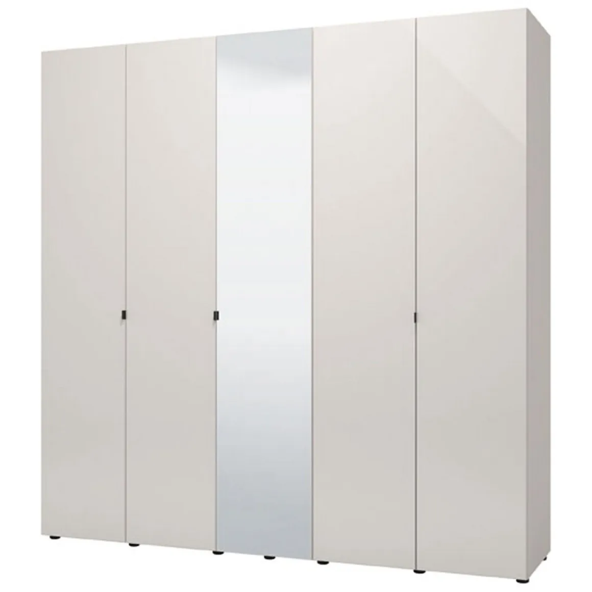 Guardaroba Grande Bianco Crema Trasparente Appendiabiti 8 Ripiani 224x226.5h cm, 12 Vani - Quarrata