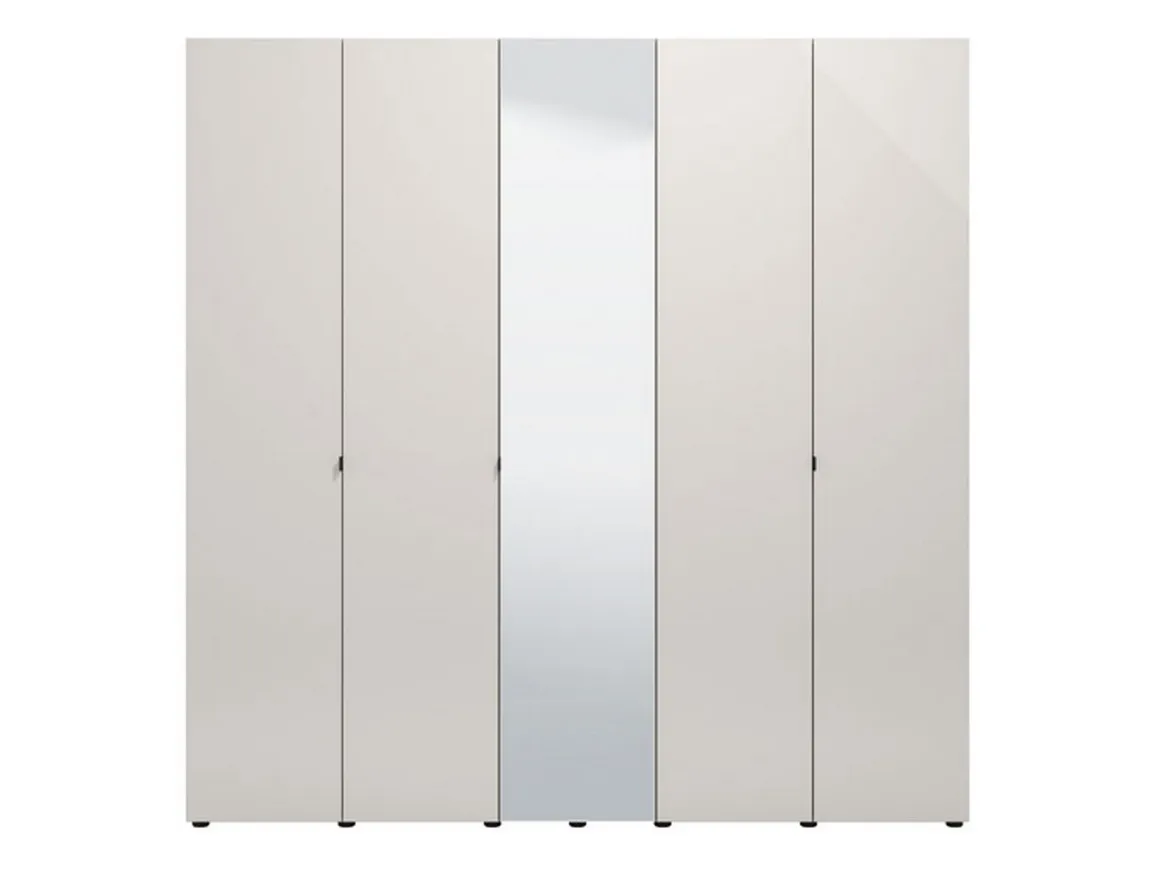 Guardaroba Grande Bianco Crema Trasparente Appendiabiti 8 Ripiani 224x226.5h cm, 12 Vani - Quarrata