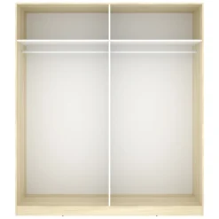 Guardaroba Grande Bianco Marrone Rovere 2 Ripiani Appendiabiti 51x204h cm, Cassetti - Holder