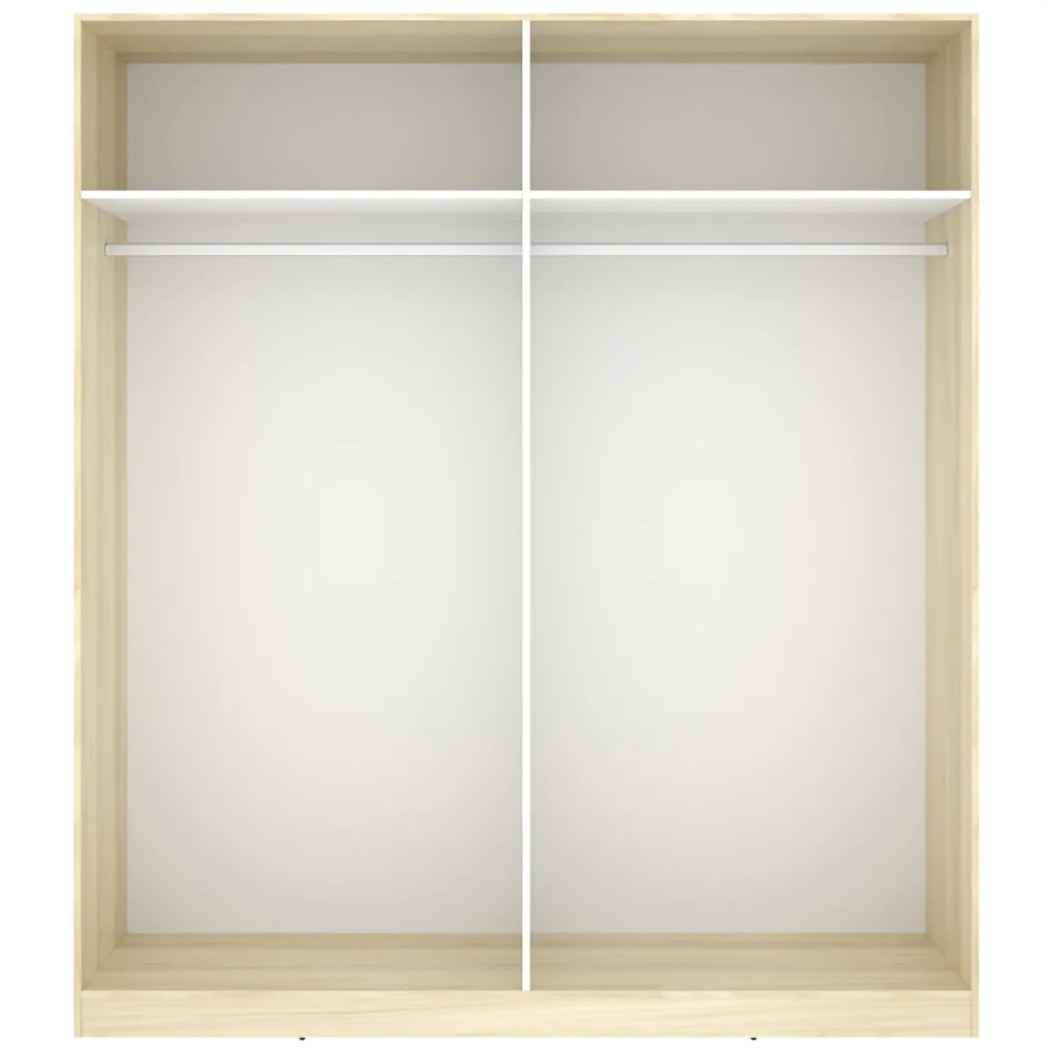 Guardaroba Grande Bianco Marrone Rovere 2 Ripiani Appendiabiti 51x204h cm, Cassetti - Holder