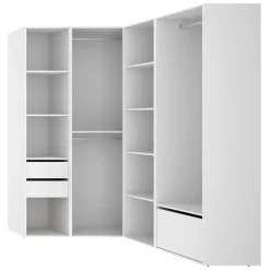 Cabine Armadio|Altri Guardaroba > Dmora Guardaroba Grande Bianco Marrone Rovere Modulabile 12 Ripiani 186x205h cm, Appendiabiti - Atwood Marrone Rovere, Bianco