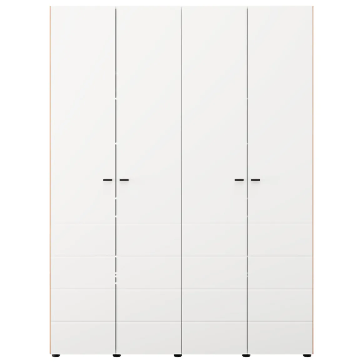 Guardaroba Grande Bianco Marrone Rovere Nodi 4 Ripiani 4 Ante 155x208h cm, 6 Vani - Soris