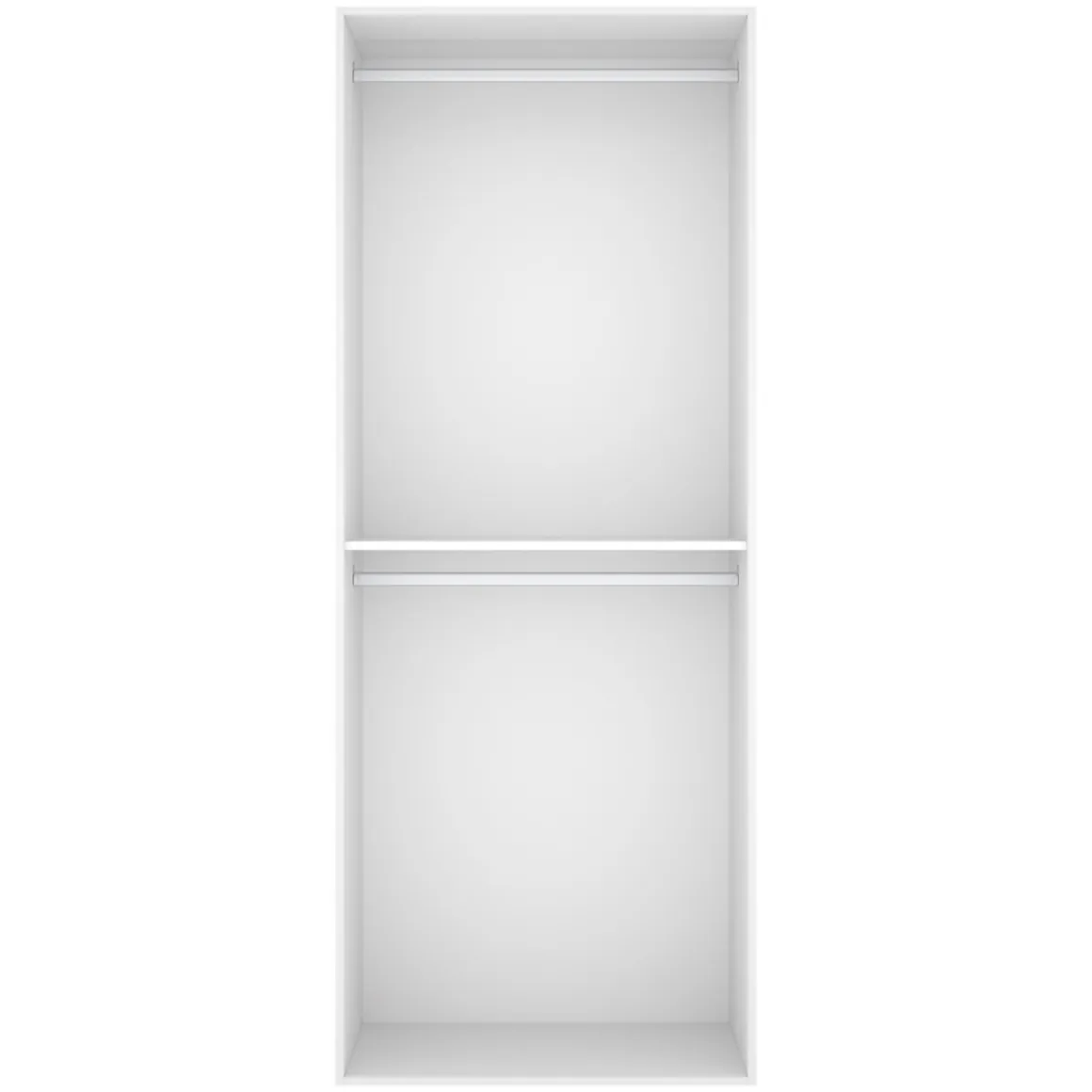 Guardaroba Grande Bianco Marrone Rovere un Ripiano Appendiabiti 45x205h cm, Cassetti - Ashebrook