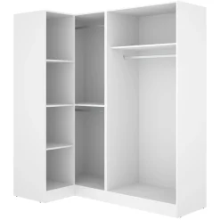 Altri Guardaroba > Dmora Guardaroba Grande Modulabile 5 Ripiani 91x184h cm, Appendiabiti - Woodbury Bianco