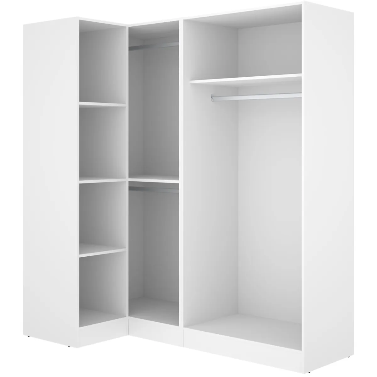 Altri Guardaroba > Dmora Guardaroba Grande Modulabile 5 Ripiani 91x184h cm, Appendiabiti - Woodbury Bianco