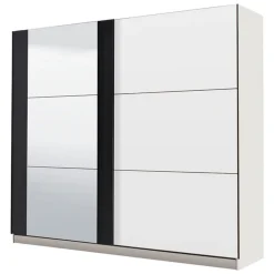 Altri Guardaroba > Dmora Guardaroba Grande Bianco Nero Fume Appendiabiti 12 Ripiani 274x210h cm, Apertura Battente - Gavi Nero, Bianco Fume