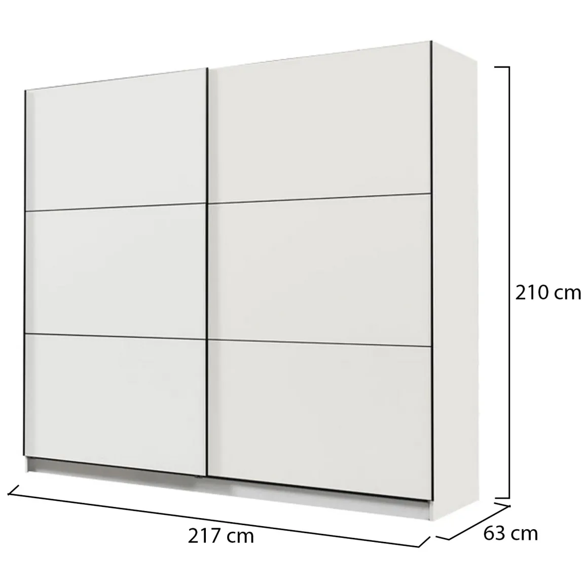 Altri Guardaroba > Dmora Guardaroba Grande Bianco Opaco Marrone Rovere 2 Cassetti 8 Ripiani 186x216h cm, Appendiabiti - Mahone Marrone Rovere, Bianco Opaco