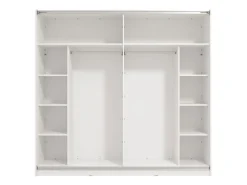 Altri Guardaroba > Dmora Guardaroba Grande Bianco Opaco Marrone Rovere 2 Cassetti 8 Ripiani 186x216h cm, Appendiabiti - Mahone Marrone Rovere, Bianco Opaco