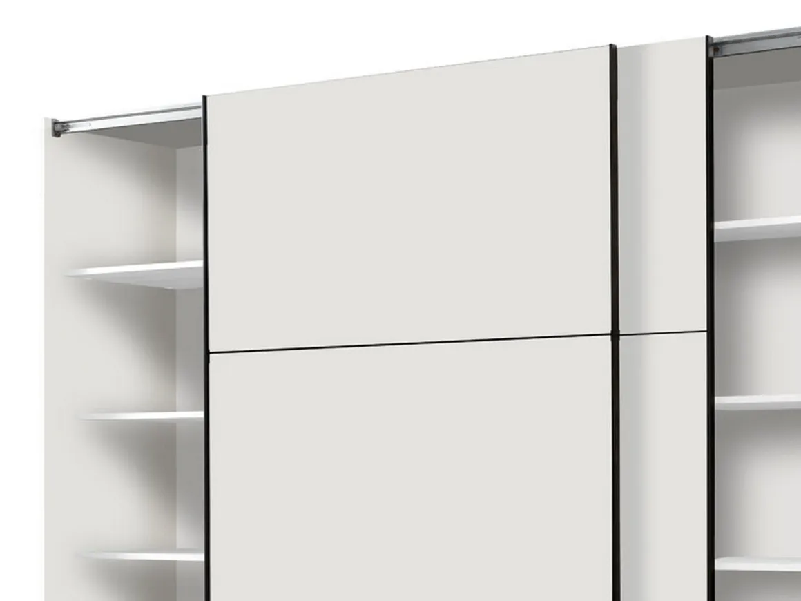 Altri Guardaroba > Dmora Guardaroba Grande Bianco Opaco Marrone Rovere 2 Cassetti 8 Ripiani 186x216h cm, Appendiabiti - Mahone Marrone Rovere, Bianco Opaco