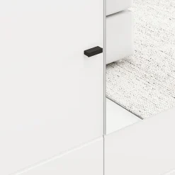 Guardaroba Grande Bianco Opaco Marrone Rovere Nodi 2 Ripiani 2 Cassetti 155x208h cm, Appendiabiti - Spigno